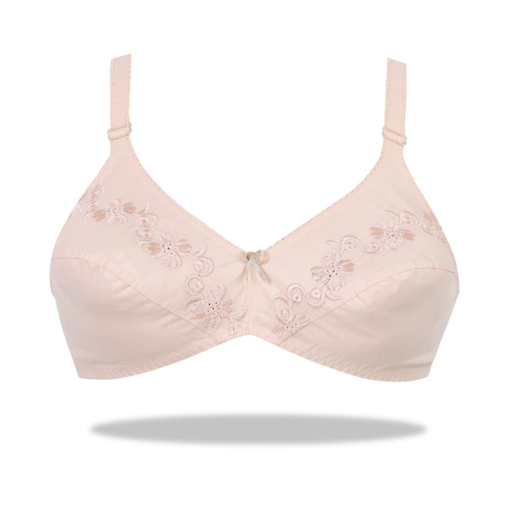 Espicopink  Lily - Softest Low Cut Floral Embroidered Cotton Bra