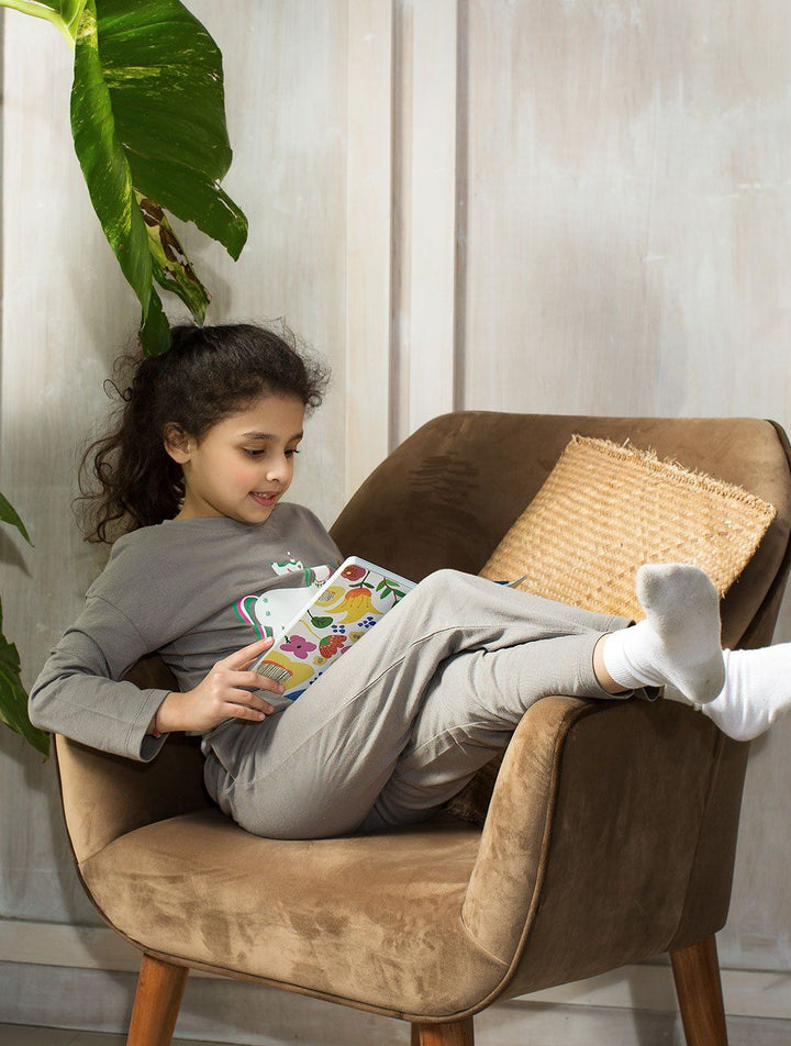 GIRLS GREY COTTON LOUNGEWEAR LW-010 LOUNGEWEAR FASSTIGIR 
