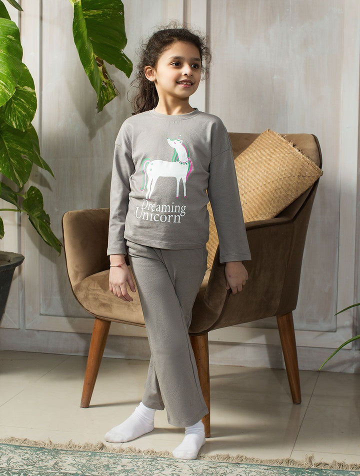GIRLS GREY COTTON LOUNGEWEAR LW-010 LOUNGEWEAR FASSTIGIR 