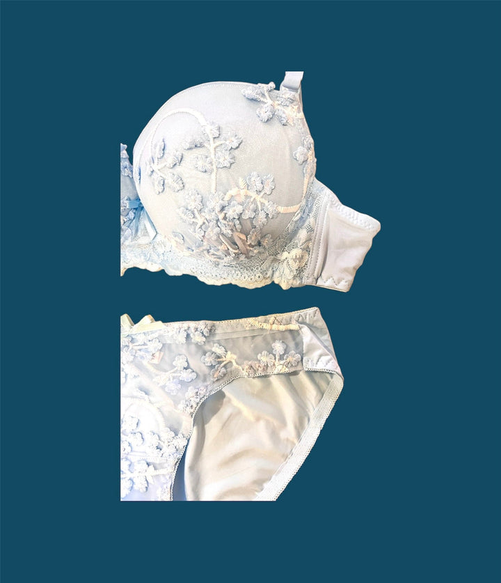 Ice Blue Wedding Padded Bra and Panty Set Espicopink 