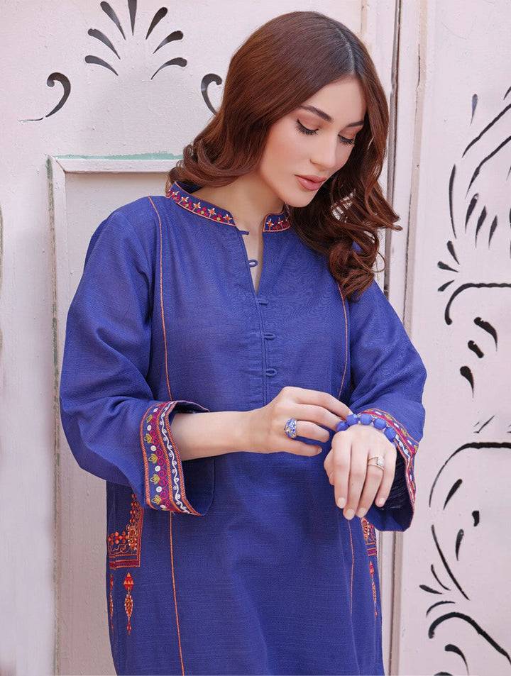 Khaddar Embroidered Shirt DYKE-1562 KHAS STORES S 