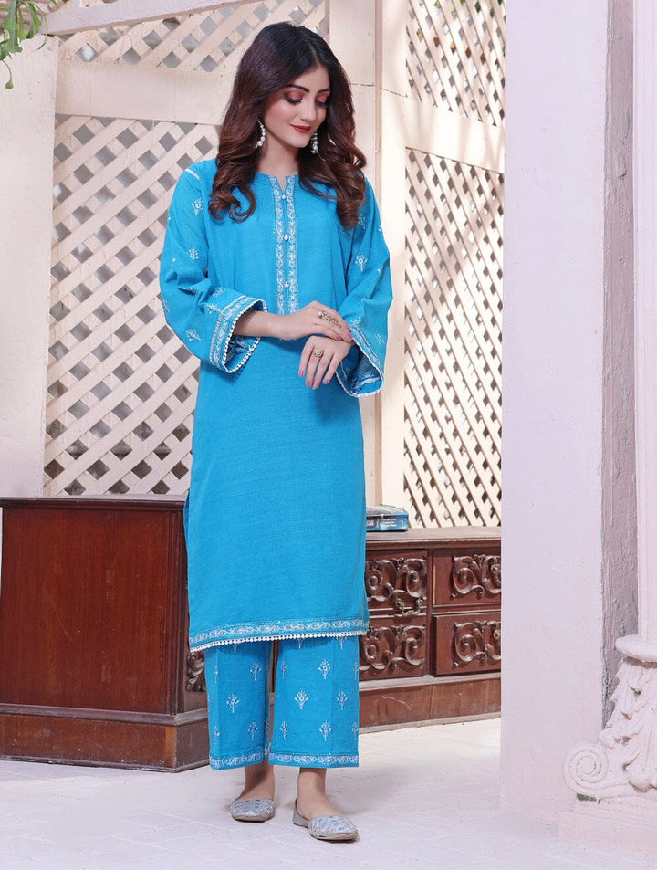 Khaddar Embroidered Shirt & Trousers RKHT-1516 KHAS STORES 