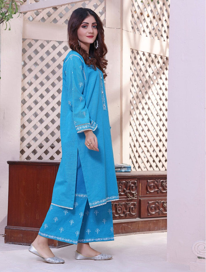 Khaddar Embroidered Shirt & Trousers RKHT-1516 KHAS STORES 