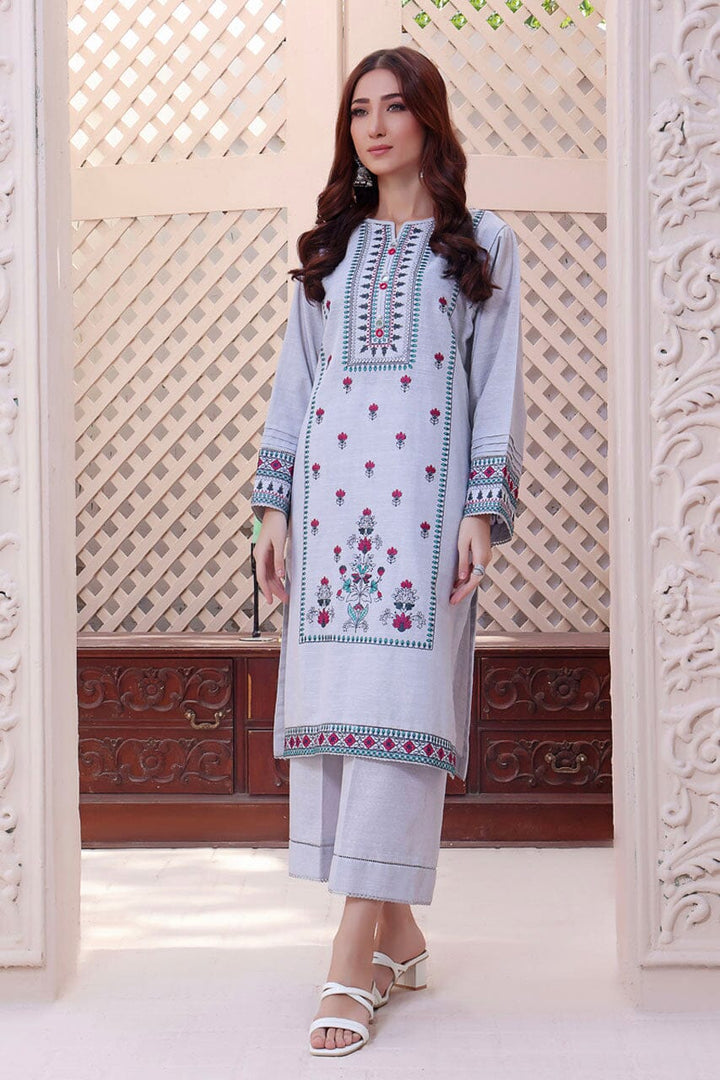 Khaddar Embroidered Shirt & Trousers RKHT-1518 KHAS STORES 