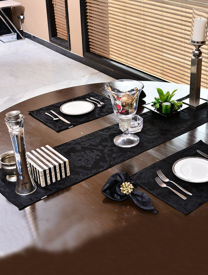Kitchen Linen Jacquard Black Kitchen Accessories HOMKITLIN 6 Pcs Napkin Set 