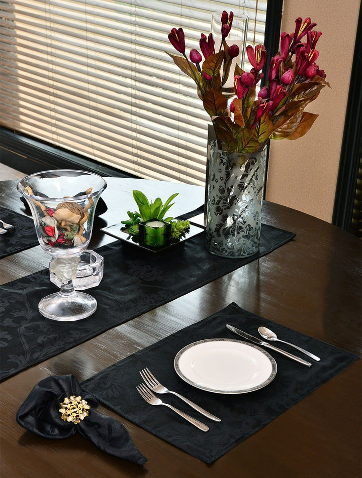 Kitchen Linen Jacquard Black Kitchen Accessories HOMKITLIN 