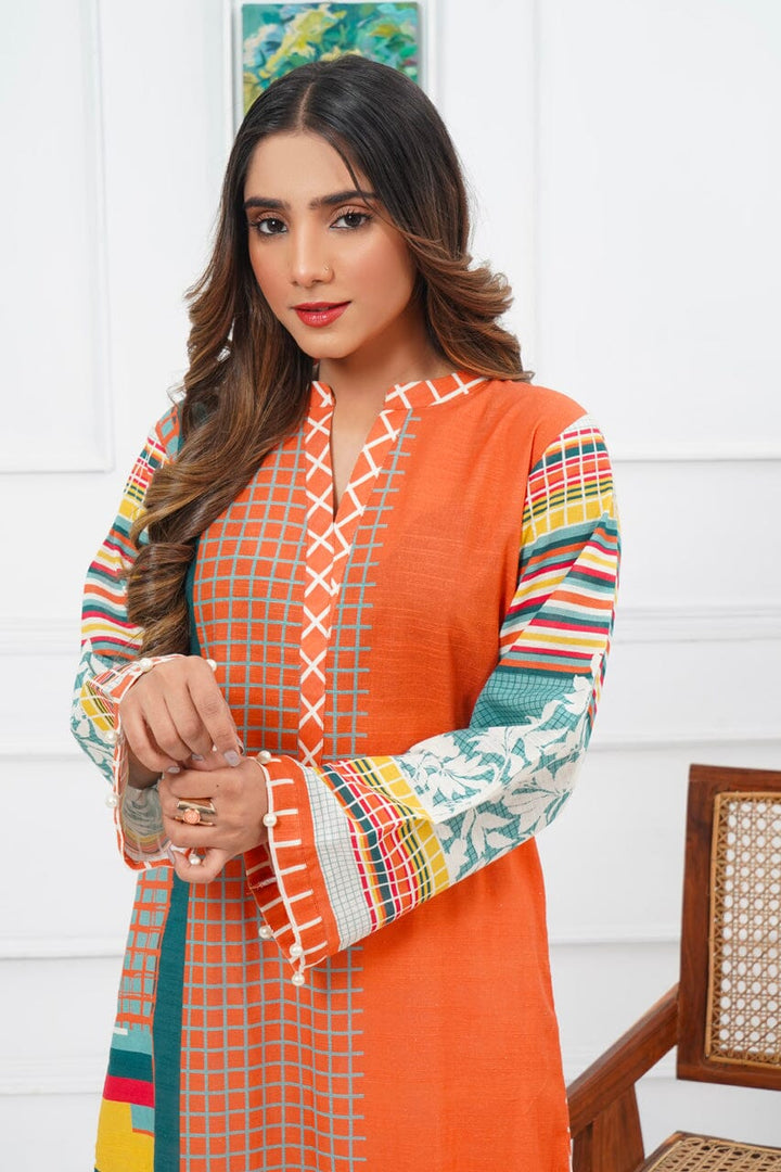 Printed Khaddar Shirt DRK-1592 KHAS STORES 