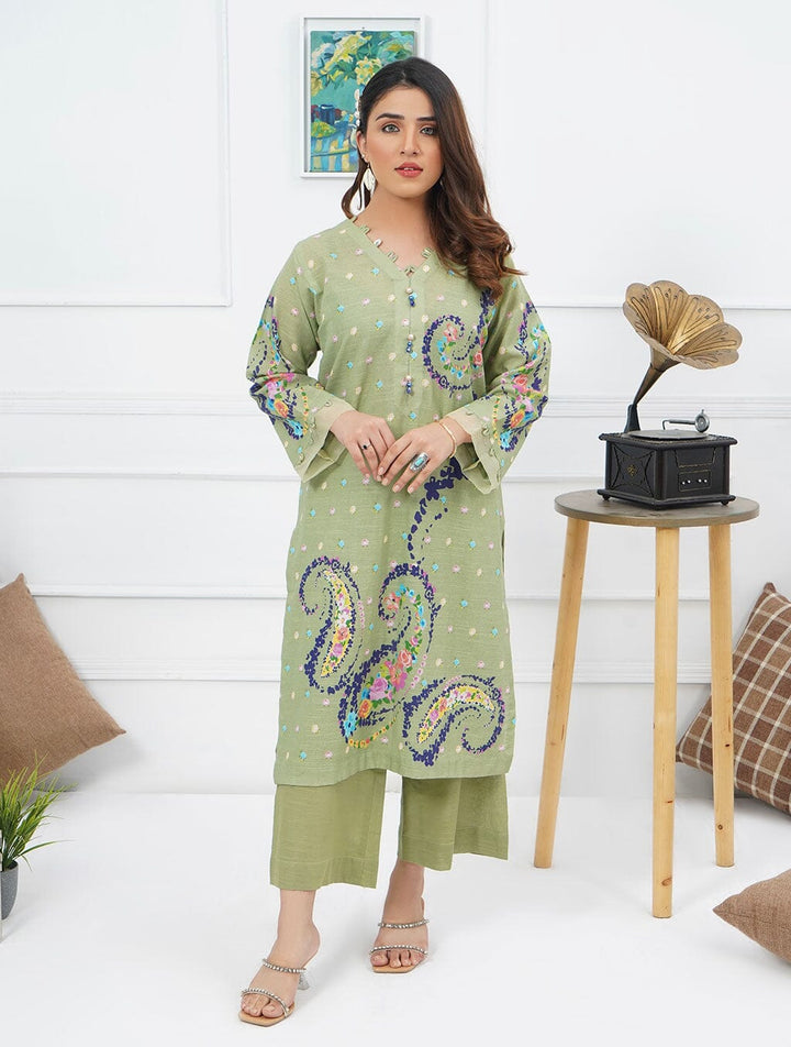 Printed Khaddar Shirt DRK-1593 KHAS STORES 