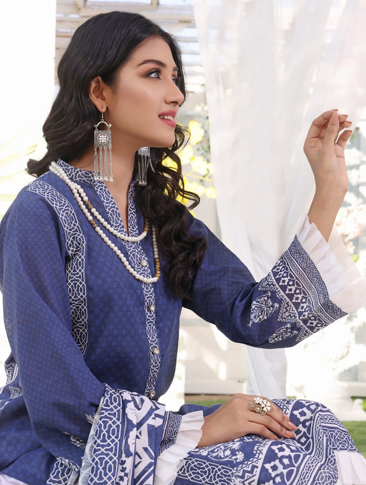 Printed Khaddar Suit with Printed Khaddar Dupatta KKH-1628 Dresses KHAS STORES 