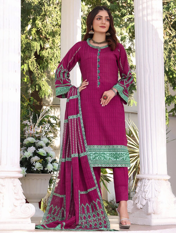 Printed Khaddar Suit with Printed Khaddar Dupatta KKH-1631 Dresses KHAS STORES 