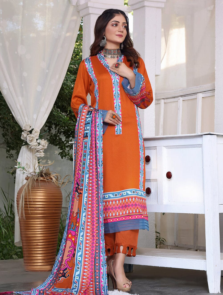 Printed Linen Suit with Printed Dupatta KTE-1638 Dresses KHAS STORES 