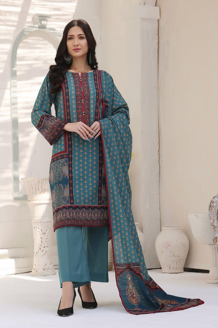 Printer Khaddar Suit with Printed Khaddar Dupatta KKH-1581 Dresses KHAS STORES 