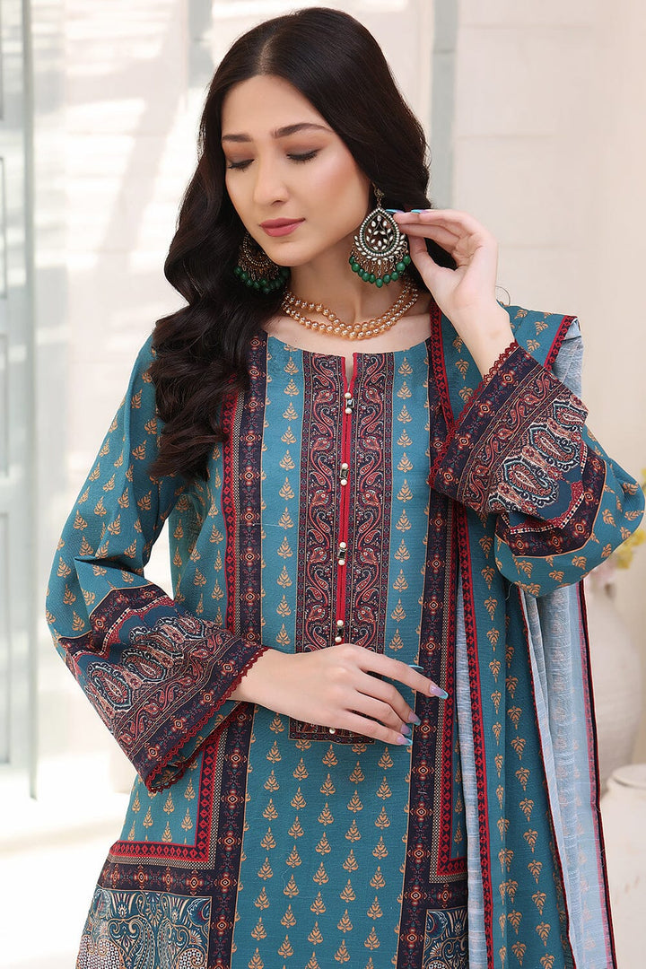 Printer Khaddar Suit with Printed Khaddar Dupatta KKH-1581 Dresses KHAS STORES 