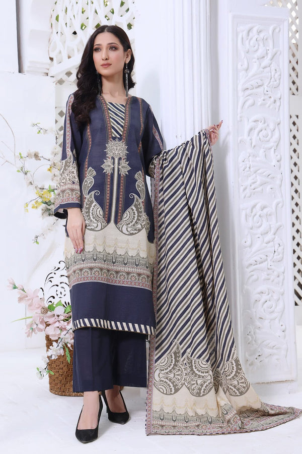 Printer Khaddar Suit with Printed Khaddar Dupatta KKH-1582 Dresses KHAS STORES 