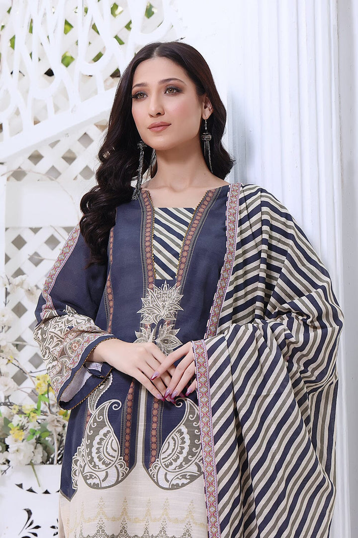 Printer Khaddar Suit with Printed Khaddar Dupatta KKH-1582 Dresses KHAS STORES 