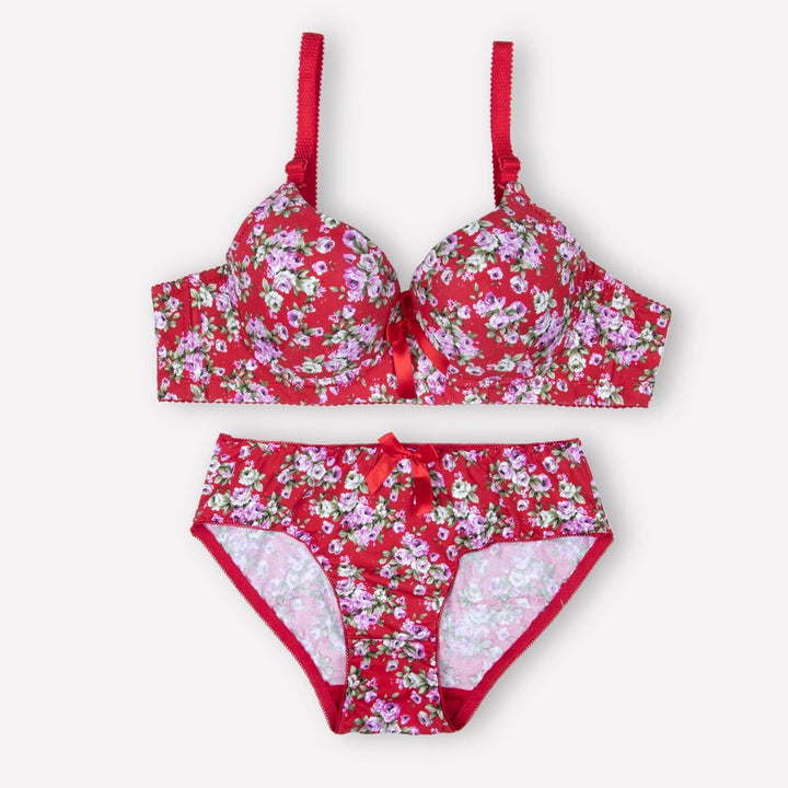 Red Floral Padded Set Espicopink 