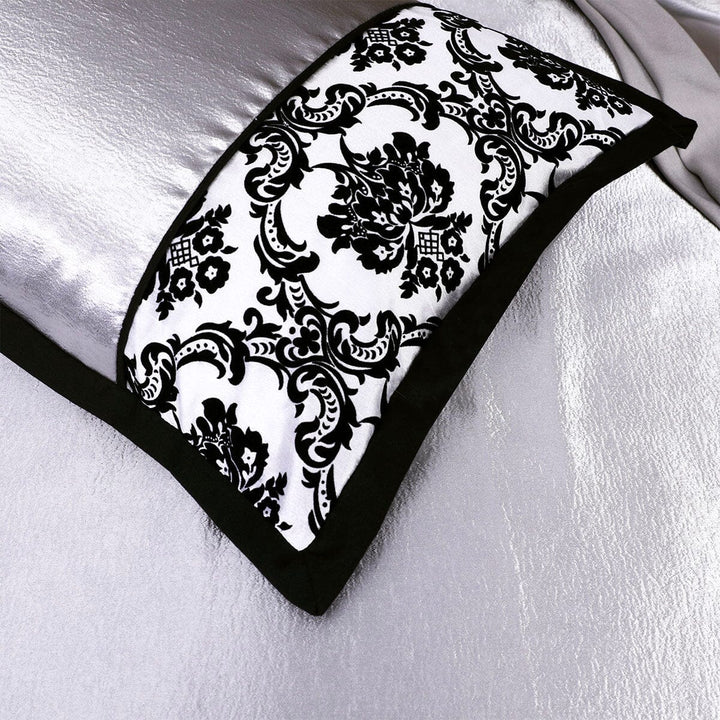 SEAMLESS DAMASK BED SET SILK - King Luxury Bedding HOMBEDCLU 