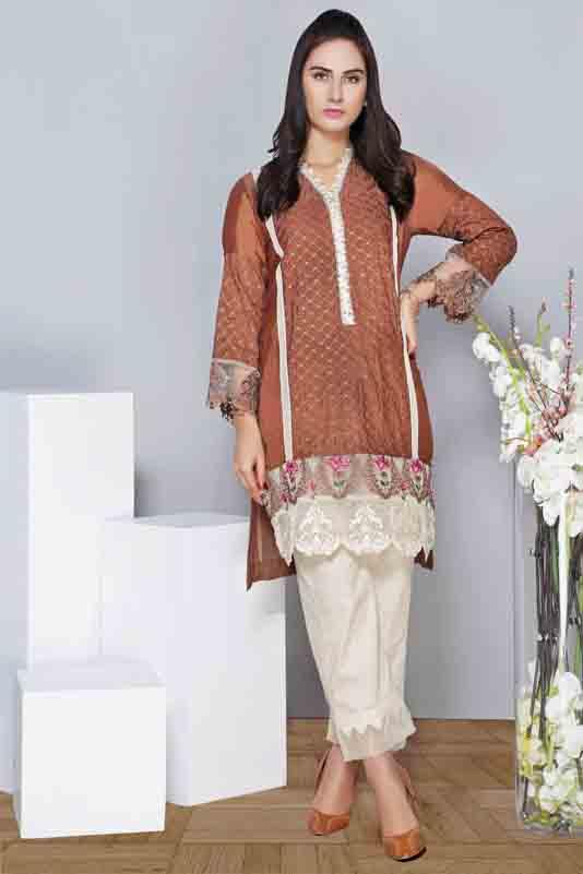 SHIRT ER-34 BROWN Luxury Pret FASSTILAD 