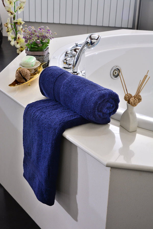 Towels Plain D/Blue Dyed Towels HOMBATTOW Bath Sheet 